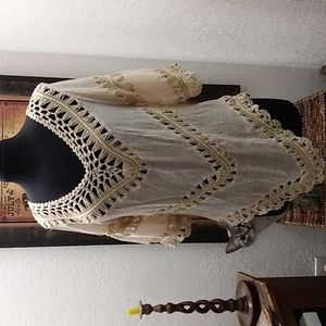 Urban Outfitters Ecote Crochet Knit Blouse Top Women's Size Small Bohemian